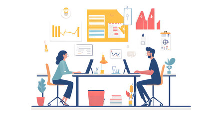 Creative businesspeople collaborating on a project in the office.