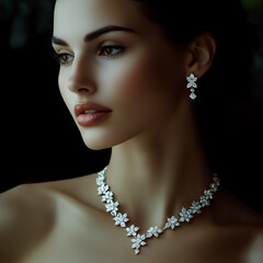 Elegant woman with beautiful jewelry