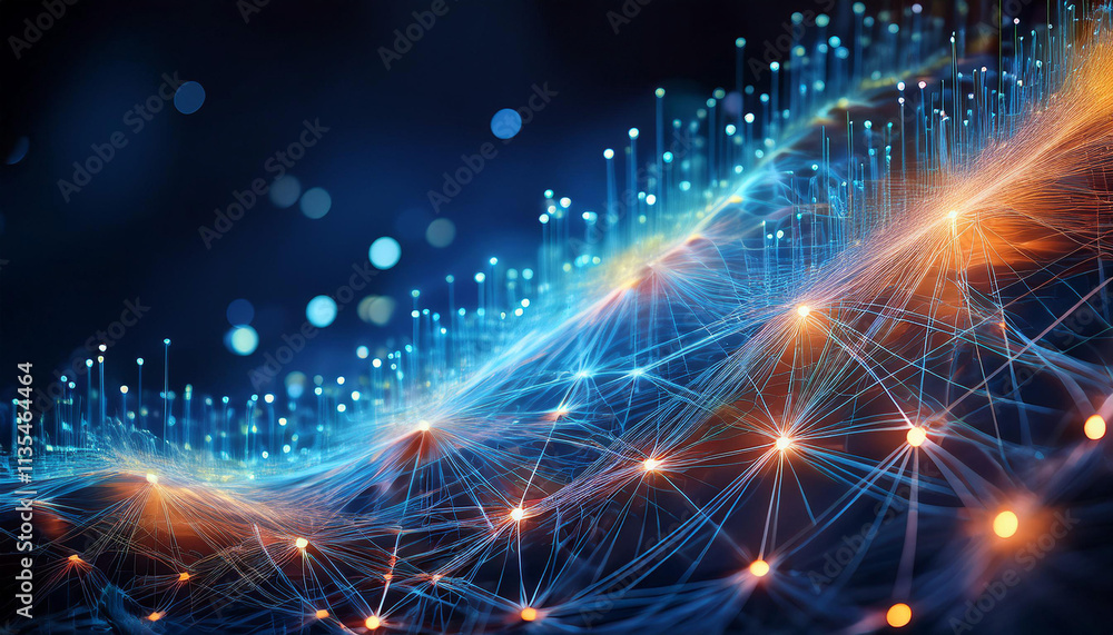 Poster close-up of digital networks and connectivity, representing the internet and online communication