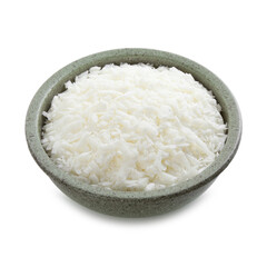 Soy wax in bowl isolated on white