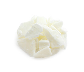 Pile of soy wax isolated on white