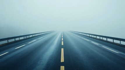Misty Road Ahead. Concept of journey, uncertainty, and the future.