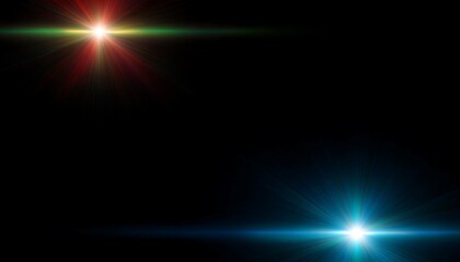 Lens Flare light over Black Background. Easy to add overlay or screen filter over Photos texture 