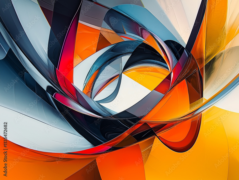 Wall mural An abstract composition of swirling colors and shapes