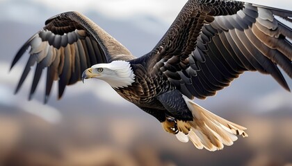 Majestic eagle in flight natural habitat wildlife photography open sky close-up bird of prey