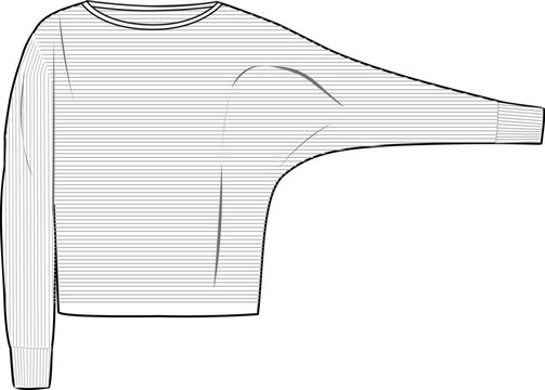 striped long sleeve sweater fashion design clip art preview