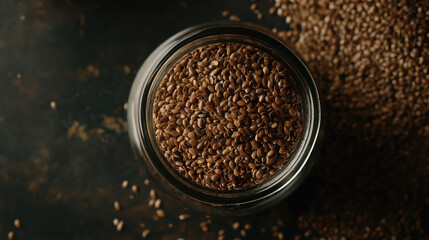 Studio Shot of Flax Seeds - Nutrient-Rich Superfood in Focus