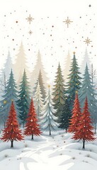 Obraz premium christmas tree in snow