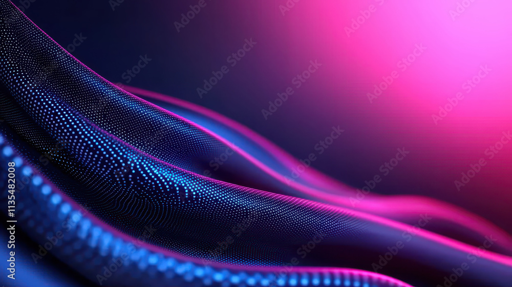 Poster abstract background with smooth shapes in vibrant pink and blue tones, creating dynamic visual exper