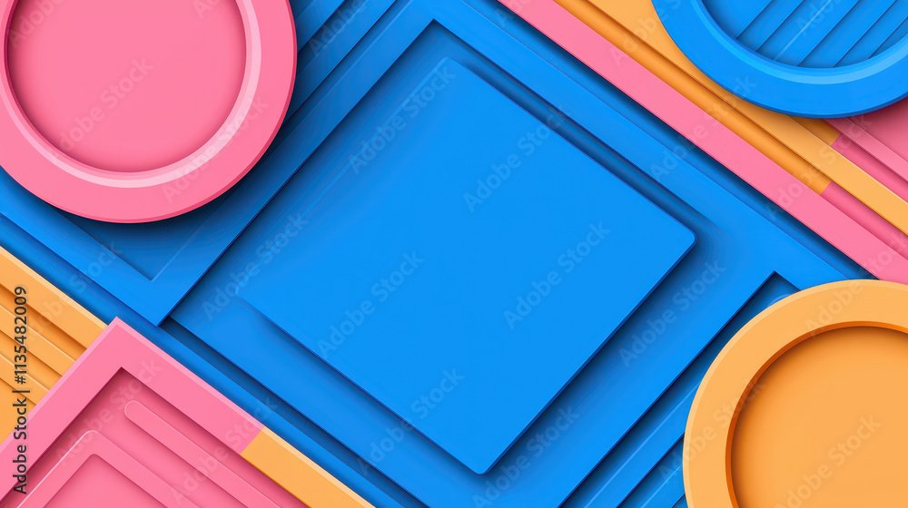 Aufkleber colorful abstract background with smooth shapes and geometric forms