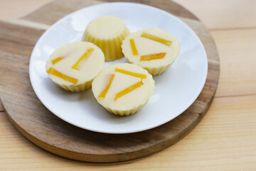 Egg custard with pumpkin dessert