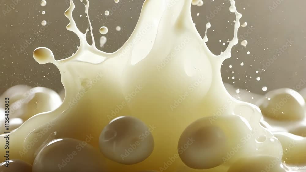 Poster droplets of liquid create a stunning splash effect in a close-up shot capturing dynamic movement and