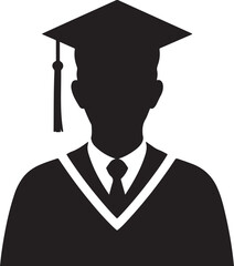 A bold graphic illustration of a pair of cherries in a pop art style with white background silhouette vector, graduate with cap