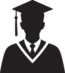 A bold graphic illustration of a pair of cherries in a pop art style with white background silhouette vector, graduate in cap and gown