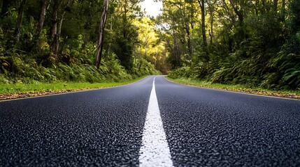 Forest Road, Pathway to Adventure. Concept of exploration, journey, and nature.