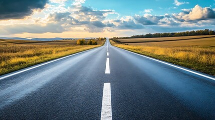 Fototapeta premium Open Road, Endless Possibilities. Concept of journey, freedom, and adventure.