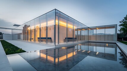 Fototapeta premium Excelent Minimalist Modern Masterpiece with Reflective Serenity