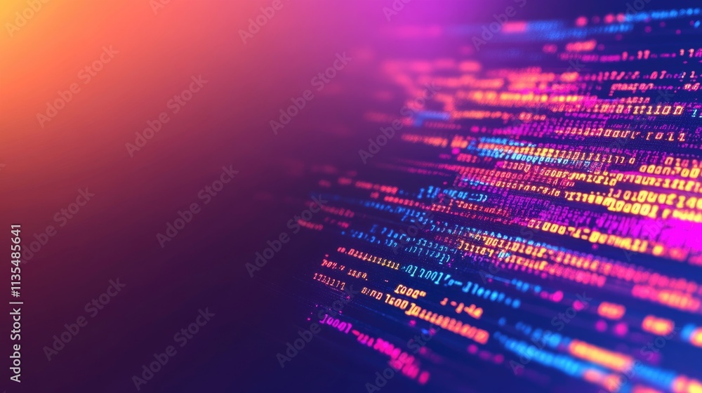 Aufkleber code tapestry: innovative wallpaper featuring flowing computer code, reflecting beauty of software s