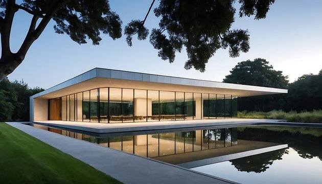 Excelent Minimalist Modern Masterpiece with Reflective Serenity