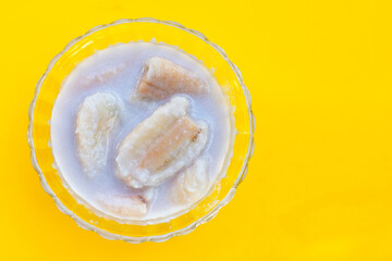 Banana in coconut milk. Thai dessert