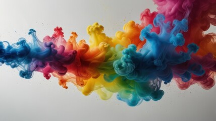 Colorful ink swirling in water.