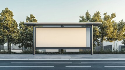 Large blank billboard with a modern structure, ideal for brand signage, focusing on minimalist design and clear, bold visuals for maximum brand recognition