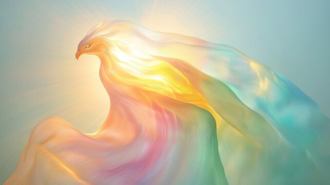 Phoenix rising empowering lgbtq in ethereal light art studio fantasy inspirational vibrant colors