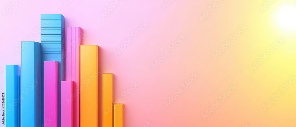 Aufkleber colorful abstract bars on gradient background create vibrant visual effect