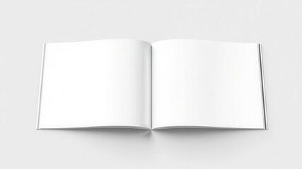 A mockup of a landscape booklet with blank pages, suitable for showcasing designs or artwork, landscape, booklet