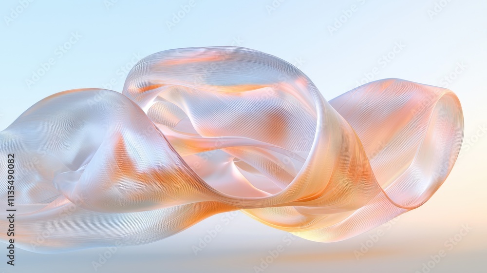 Poster Dynamic prismatic abstract intersecting threads in minimalist environment digital art creative perspective