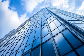 Obraz premium Modern Skyscraper Architecture, Urban Skyline, Business Concept