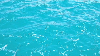 Fototapeta premium Pure blue turquoise water with white foam from crashing waves, aquatic, turquoise, sea