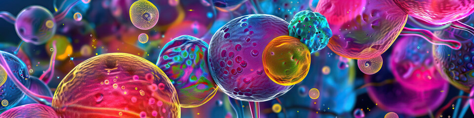 Naklejka premium Abstract Representation of Interconnected Cells