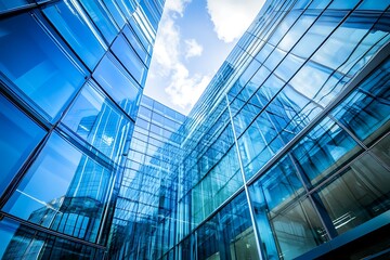 Obraz premium Modern Glass Office Buildings. Concept of corporate, business, and urban architecture.