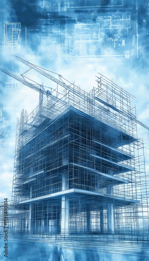 Poster blueprint themed stock image perfect for architecture, engineering, and design concepts
