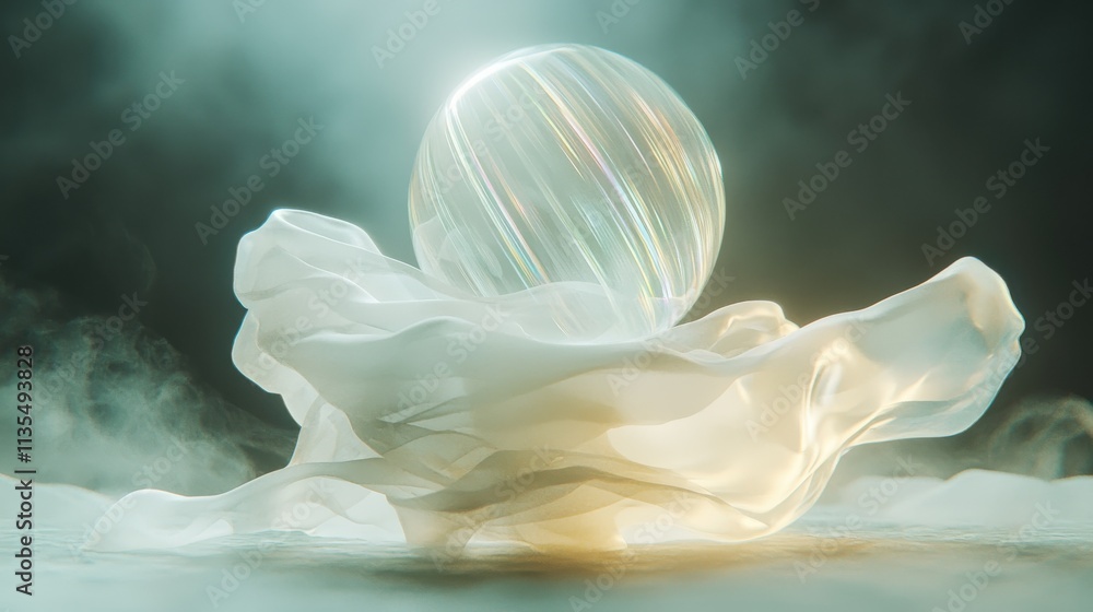Poster dynamic prismatic abstract visuals studio environment digital art creation ethereal atmosphere close