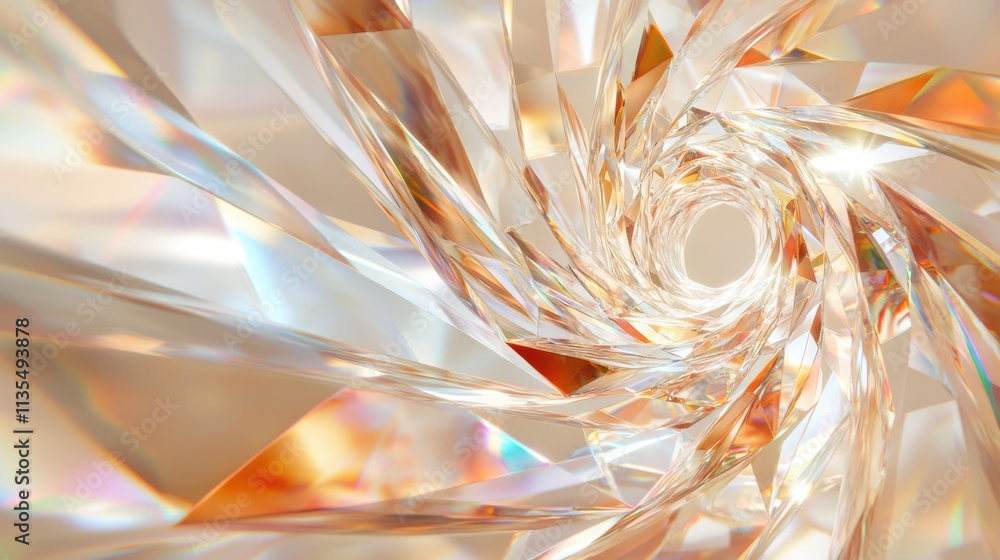 Aufkleber dynamic prismatic abstract galaxy swirl digital art futuristic environment close-up view visual conc