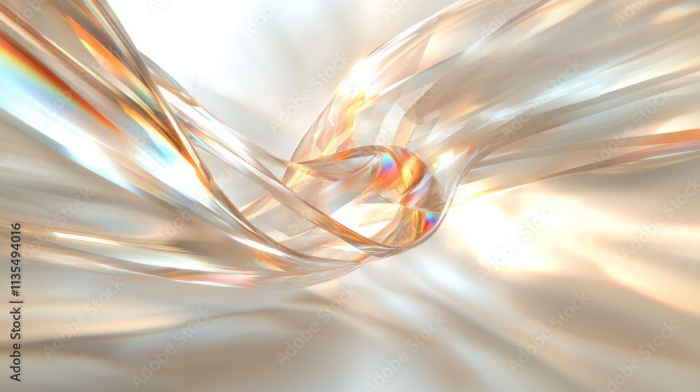 Poster dynamic prismatic abstract lattice formation studio setting digital art minimalist environment close