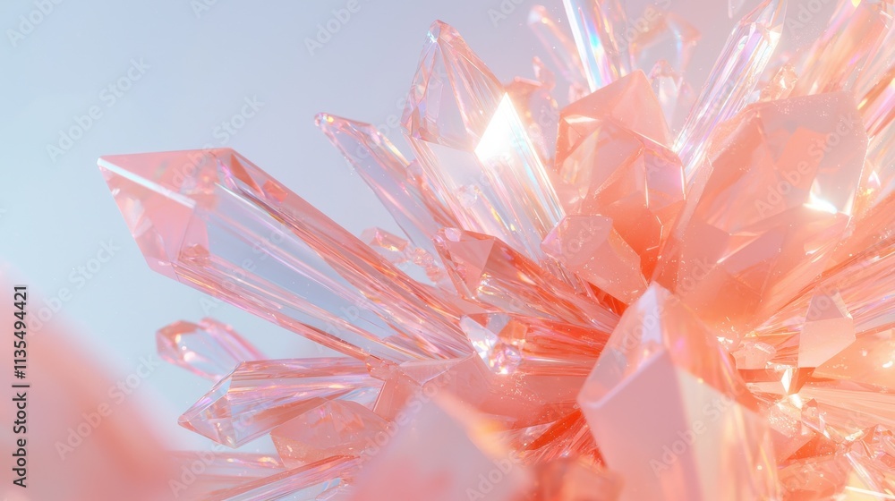 Poster prismatic abstract shards of crystalline beauty in a soft environment macro perspective ethereal con
