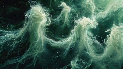 Obraz premium Abstract representation of ethereal forms in a cosmic setting.