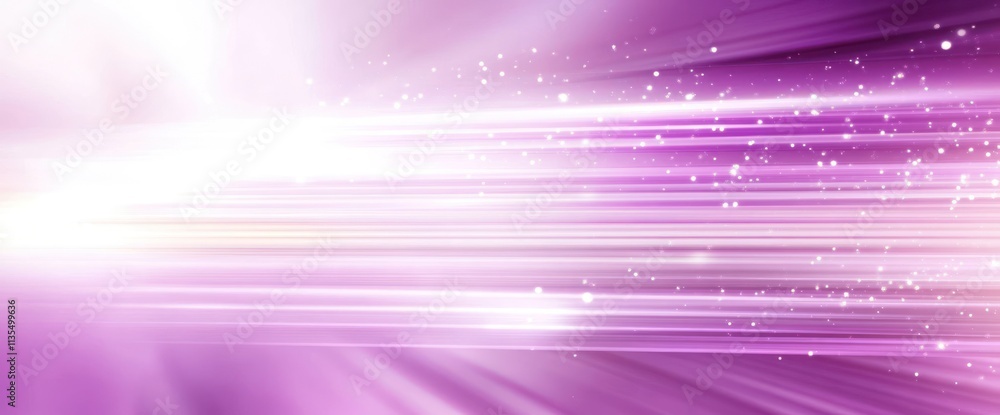 Poster Light streaks move across a purple background with bokeh effects.