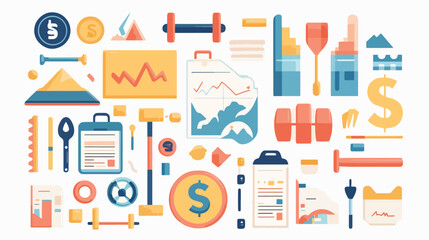 Graphic Elements Set for New Year Resolution Goals