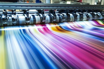Advanced wide format printer in contemporary office creating high quality banners and prints