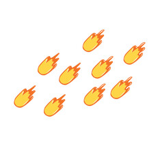 Hand drawn Vector meteor asteroid comet