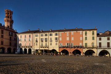 Fototapeta premium Cavour square in Vercelli, Piedmont, Italy.