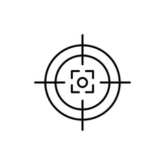 Gun target icon. Gun target icon, vector flat black linear illustration for web and app..eps