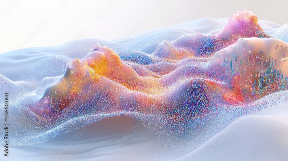 Aufkleber abstract rendering of colorful waves and contours in soft environment