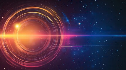 Abstract Light Trails in Cosmic Space with Vibrant Color Display