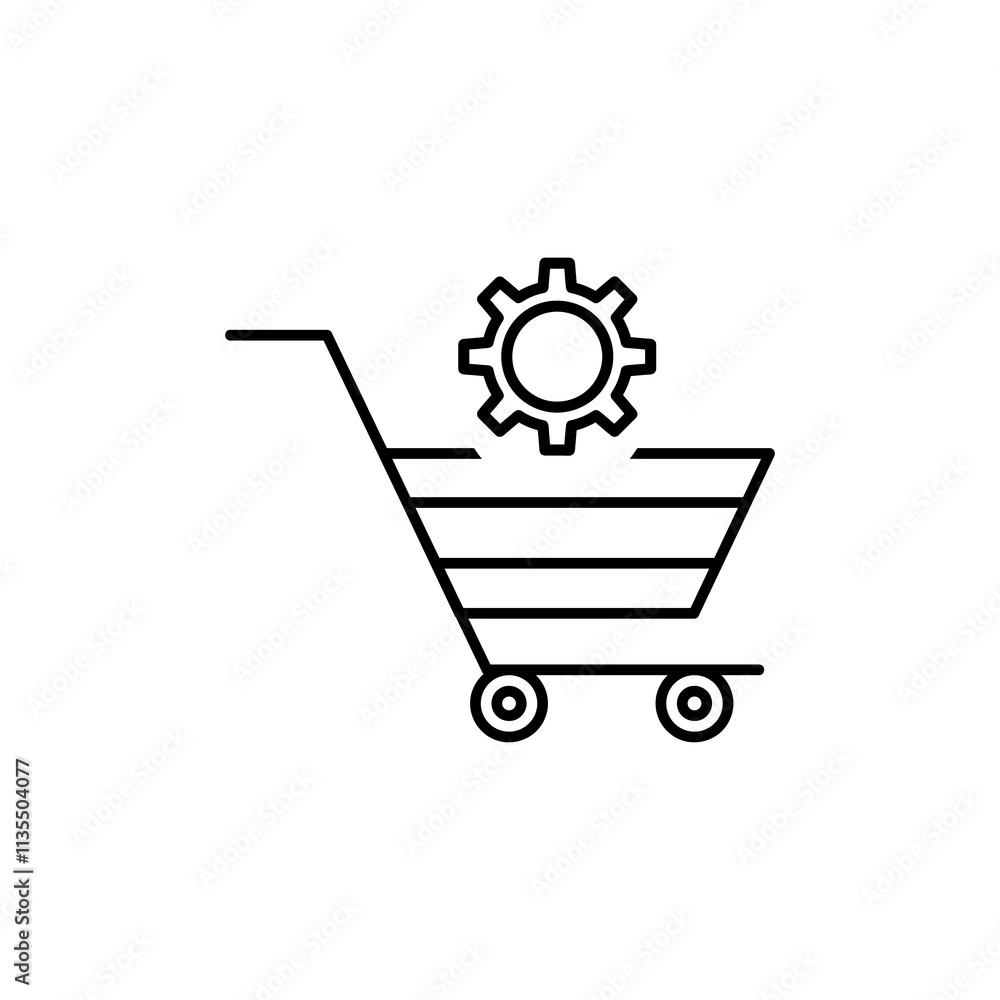 Poster procurement icon. vector flat black linear illustration for web and app..eps
