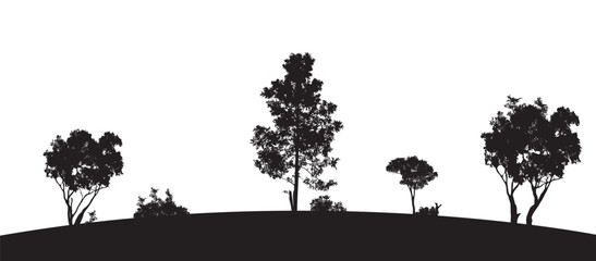 silhouette of Australian gum tress with white background